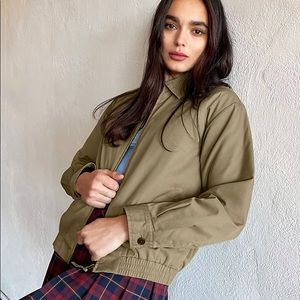 Sunday Best Rosalind Relaxed Bomber Jacket (Taupe Beige)